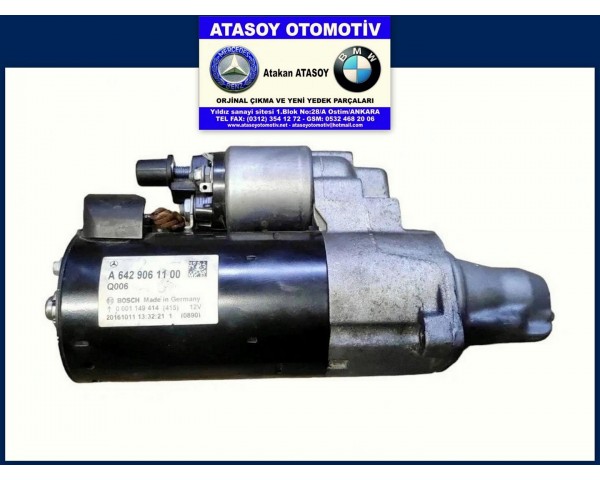 MERCEDES W222 S350D MARŞ DİNAMOSU A6429061100 A6429060900 6429061100 6429060900 0001149414 0001149404 W222 S350D MARŞ MOTORU